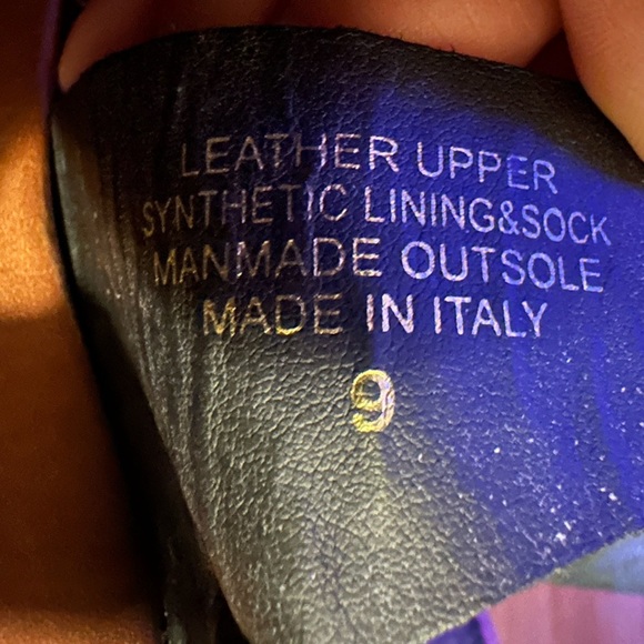 Coach & Four Black Leather Studded Slide Sandals Women’s Size 9 Made in Italy - Picture 6 of 6